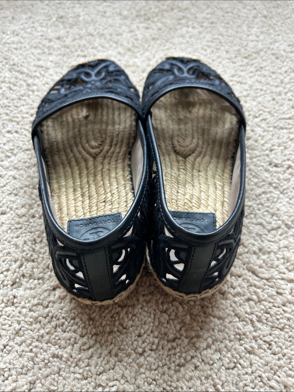 Tory Burch Black Lace Espadrille Flats - Picture 7 of 8
